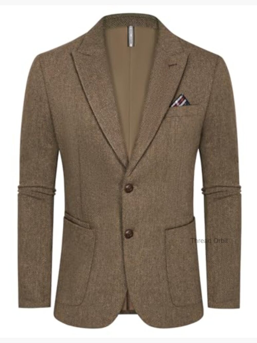 Vintage Herringbone Tweed Blazer Wool Blend Sport Coat Modern Fit - Picture 2 of 7
